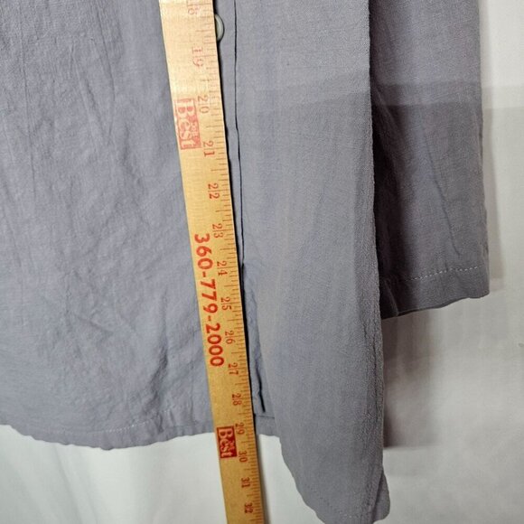 Slowcolin Women's Tunic Cotton/Polyester‎ Light Bluish Gray Long Sleeve Button L - Picture 8 of 10